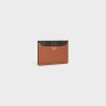 Tan Card Holder In Triomphe Canvas And Calfskin Coin And Card Holders Men Celine