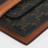 Tan Celine Men Flap Origami Wallet In Triomphe Canvas And Lambskin Wallets