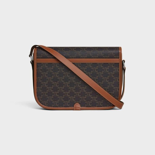 Tan Men Messenger Folco In Triomphe Canvas With Celine Print Cross-Body Bags