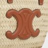 Tan Women Top-Handle Bags Teen Celine Classic Panier In Palm Leaves And Calfskin