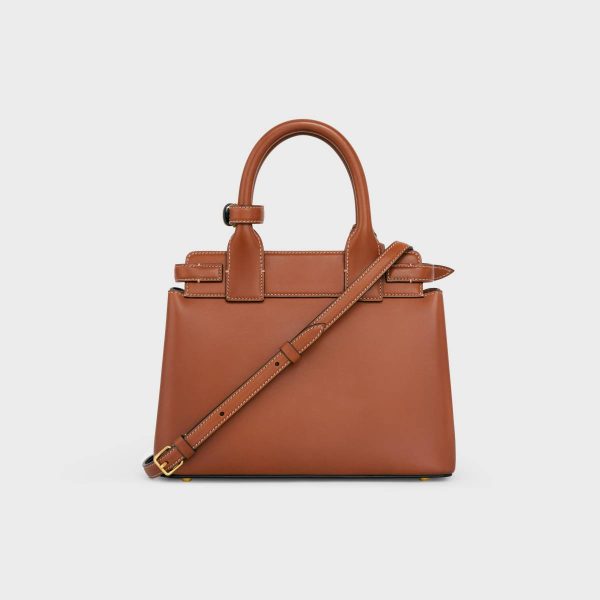 Tan Women Top-Handle Bags Teen Celine Conti Bag In Natural Calfskin