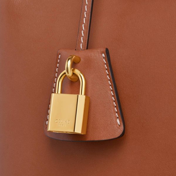 Tan Women Top-Handle Bags Teen Celine Conti Bag In Natural Calfskin