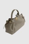 Taupe Women Gyoza - Taupe Pebble Grained Leather Crossbody Bags Yuzefi
