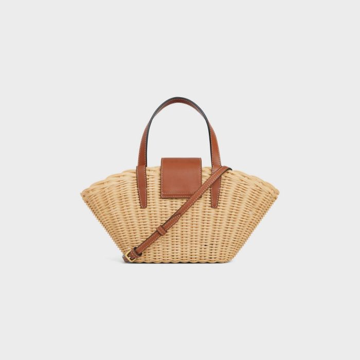 Teen Couffin In Wicker And Natural Calfskin Top-Handle Bags Celine Natural / Tan Women
