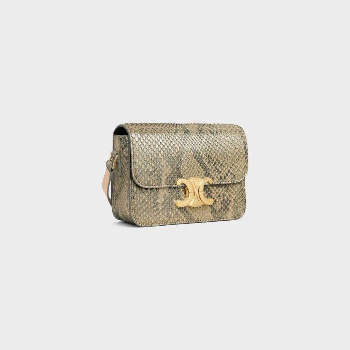Teen Triomphe Bag In Pearly Python Cross-Body Bags Women Celine Natural