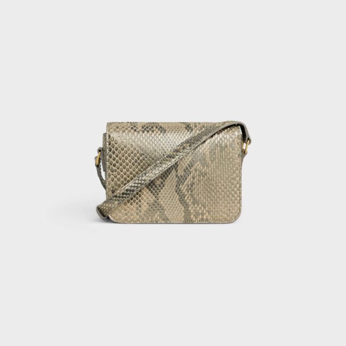 Teen Triomphe Bag In Pearly Python Cross-Body Bags Women Celine Natural