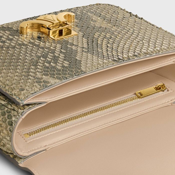 Teen Triomphe Bag In Pearly Python Cross-Body Bags Women Celine Natural