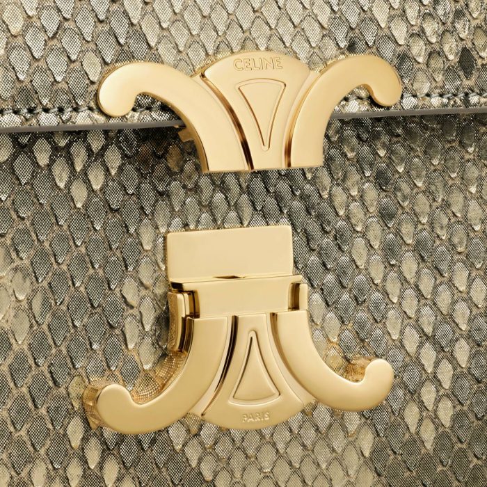 Teen Triomphe Bag In Pearly Python Cross-Body Bags Women Celine Natural