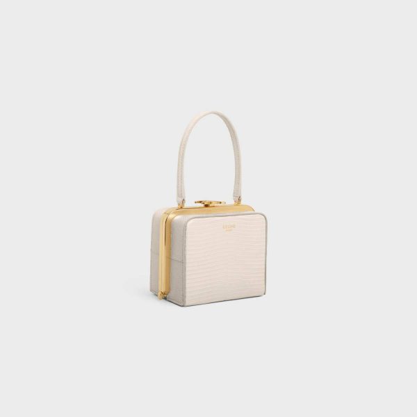 Top-Handle Bags Celine Lana Minaudiere In Lizard Women Pale Beige