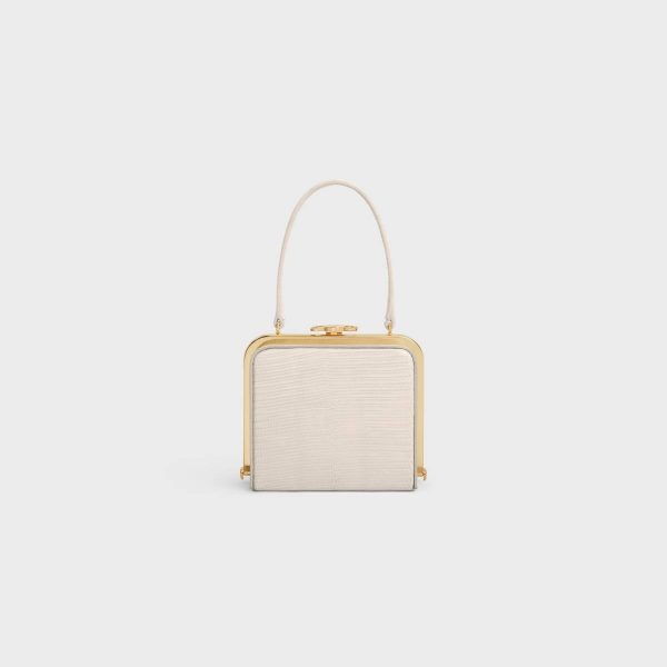 Top-Handle Bags Celine Lana Minaudiere In Lizard Women Pale Beige