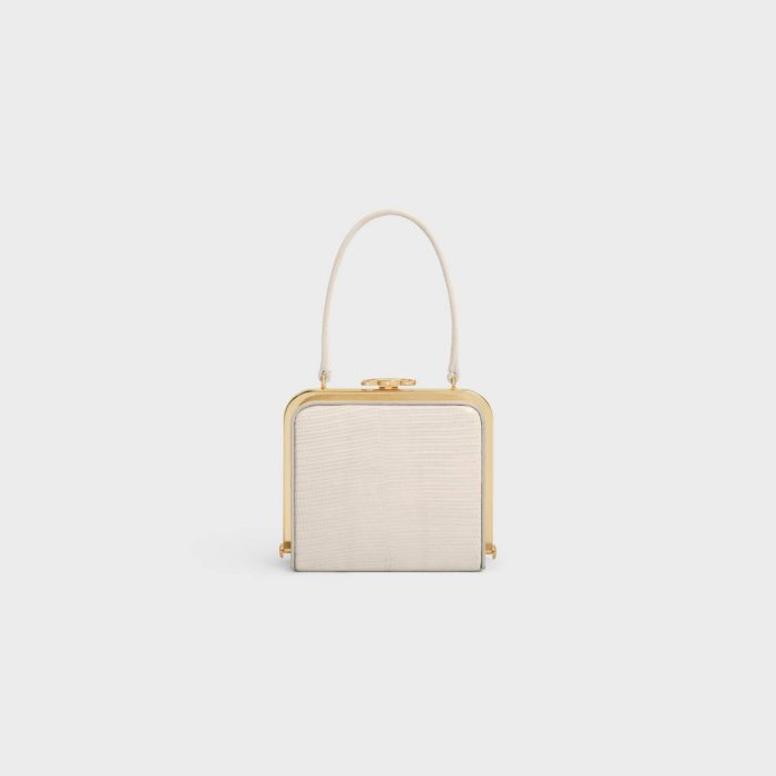 Top-Handle Bags Celine Lana Minaudiere In Lizard Women Pale Beige