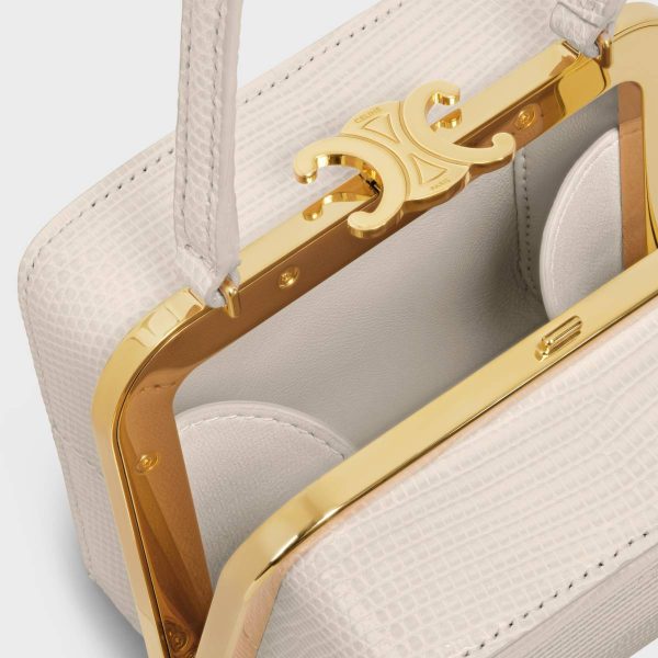 Top-Handle Bags Celine Lana Minaudiere In Lizard Women Pale Beige
