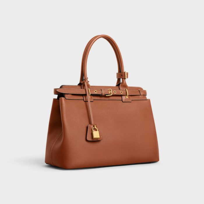 Top-Handle Bags Women Celine Conti Bag In Supple Grained Calfskin Tan