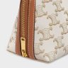 Triomphe Canvas Celine Clutch With Chain In Triomphe Canvas And Lambskin Women White/Tan
