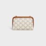 Triomphe Canvas Celine Clutch With Chain In Triomphe Canvas And Lambskin Women White/Tan