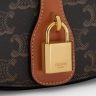 Triomphe Canvas Tan Women Clutch On Strap Tabou In Triomphe Canvas And Calfskin Celine