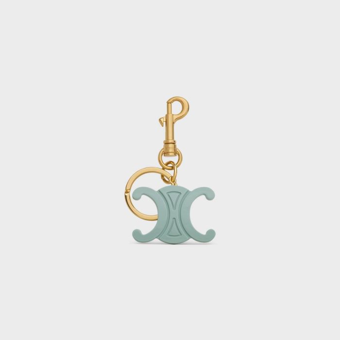 Triomphe Keyring Charms In Acetate With Gold Finishing Straps And Accessories Celine Women Light Clay