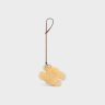 Triomphe Pom-Pom Keyring In Shearling And Smooth Calfskin Celine Natural Men Tech Accessories