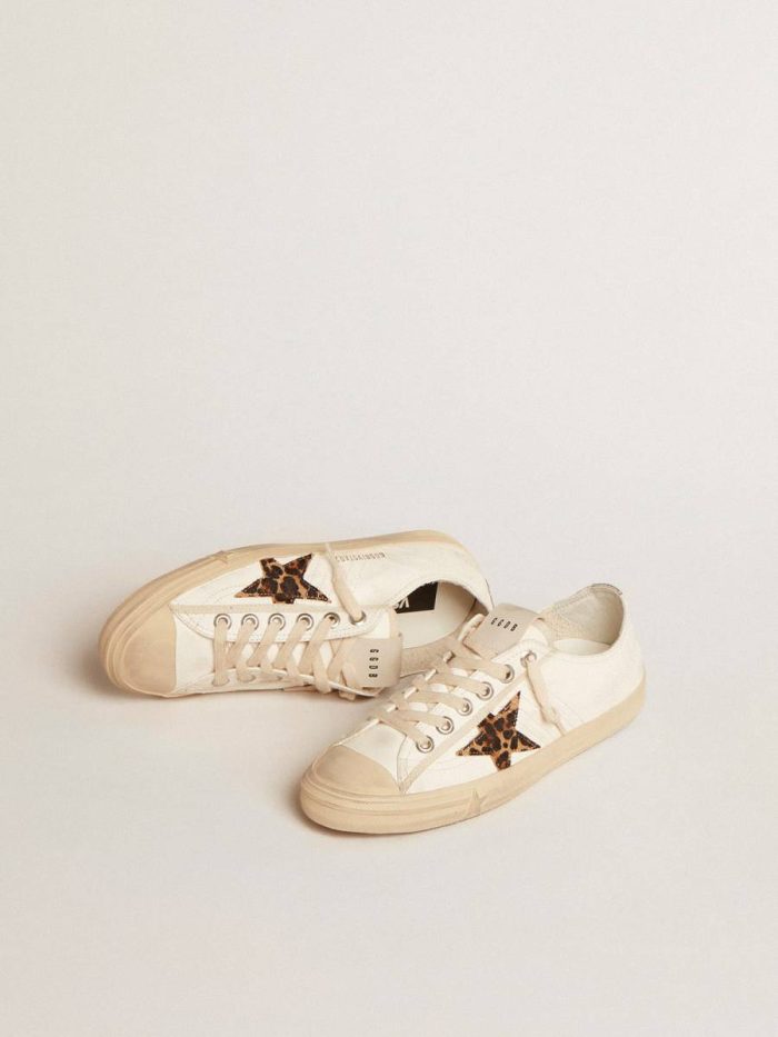 V-Star Golden Goose V-Star Ltd In Nappa With Pony Skin Star And Silver Heel Tab Women