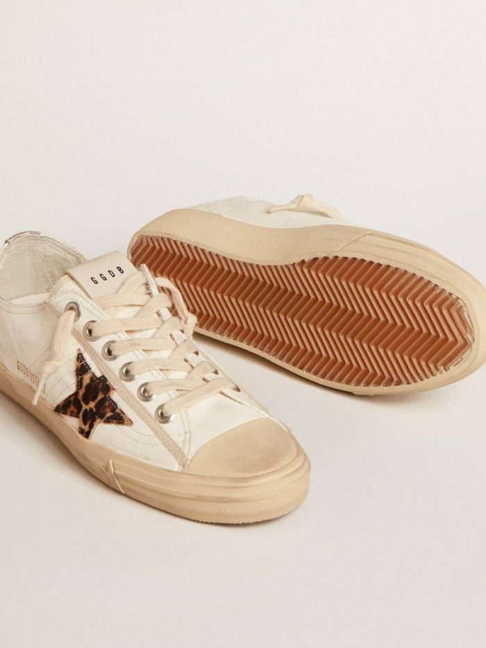 V-Star Golden Goose V-Star Ltd In Nappa With Pony Skin Star And Silver Heel Tab Women