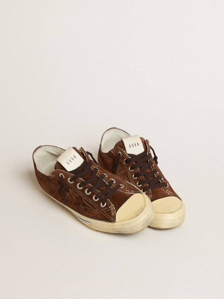 V-Star Golden Goose V-Star Ltd Sneakers In Dark Brown Suede With Tone-On-Tone Star Men