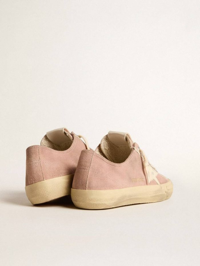 V-Star In Pink Suede With Cream Leather Star Golden Goose V-Star Women