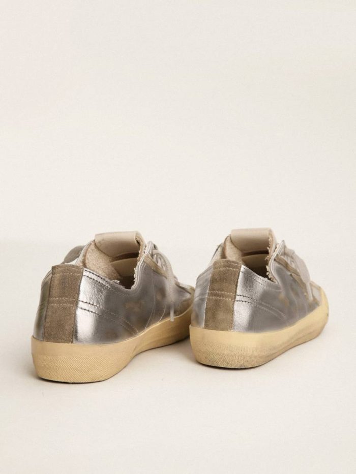 V-Star Women's V-Star Ltd In Silver Laminated Leather Women Golden Goose