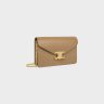 Wallet On Chain Margo In Shiny Calfskin Celine Women Margo Smoked Brown