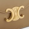 Wallet On Chain Margo In Shiny Calfskin Celine Women Margo Smoked Brown