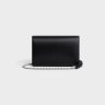 Wallet On Chain Margo In Shiny Calfskin Margo Women Black Celine