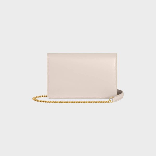 Wallet On Chain Margo In Shiny Calfskin Pale Beige Margo Women Celine