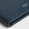 Wallets Celine Bi-Fold Wallet In Grained Calfskin Navy Blue Men