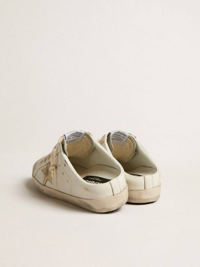 White Golden Goose Super-Star Sabots With Platinum Star And Ice-Gray Suede Tongue Super-Star Sabot Women