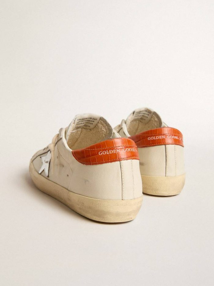 White Super-Star Super-Star Ltd With Silver Leather Star And Croc-Print Leather Heel Tab Golden Goose Women