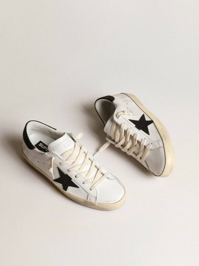 White Women’s Super-Star With A Black Swarovski Crystal Star And Heel Tab Golden Goose Super-Star Women