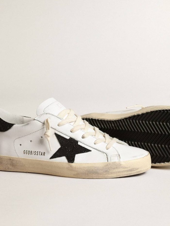 White Women’s Super-Star With A Black Swarovski Crystal Star And Heel Tab Golden Goose Super-Star Women