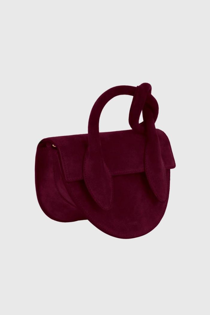 Wine Women Yuzefi Crossbody Bags Pretzel - Wine Suede