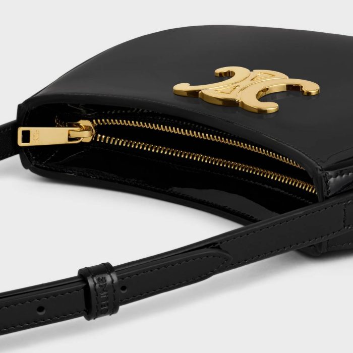 Women Black Shoulder Bags Celine Medium Tilly Bag In Patent Calfskin