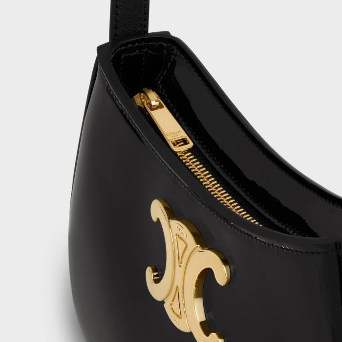 Women Black Shoulder Bags Celine Medium Tilly Bag In Patent Calfskin