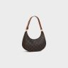 Women Celine Tan Shoulder Bags Ava Bag In Triomphe Canvas And Calfskin