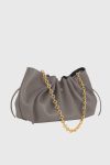 Women Clutches Scallop Clutch - Zinc Pebble Grained Leather Zinc Yuzefi
