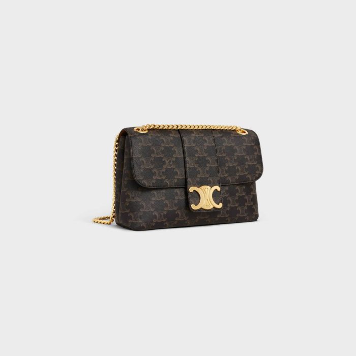 Women Cross-Body Bags Tan Medium Celine Victoire Bag In Triomphe Canvas