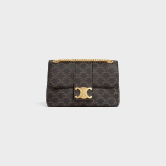 Women Cross-Body Bags Tan Medium Celine Victoire Bag In Triomphe Canvas