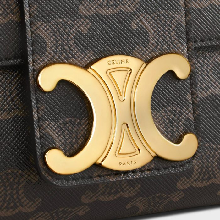 Women Cross-Body Bags Tan Medium Celine Victoire Bag In Triomphe Canvas