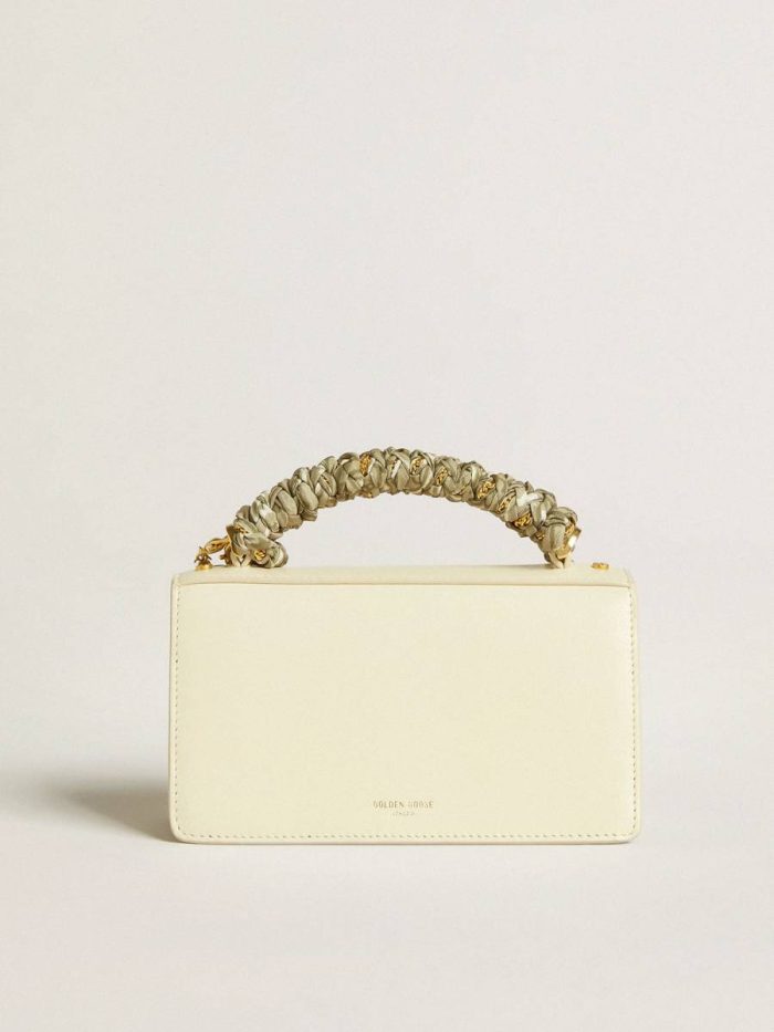 Women Crossbody Bags Golden Goose Butter Small Venezia Bag In Butter-Colored Boarded Leather With Braided Scarf And Double Charm
