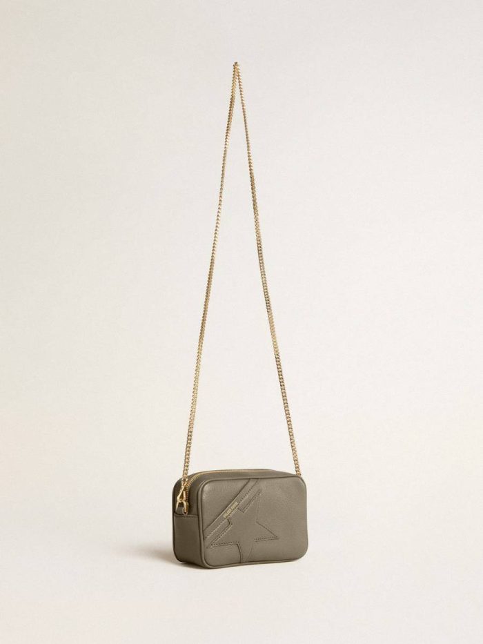 Women Crossbody Bags Golden Goose Mini Star Bag In Sage-Green Leather With Tone-On-Tone Star Sage Green
