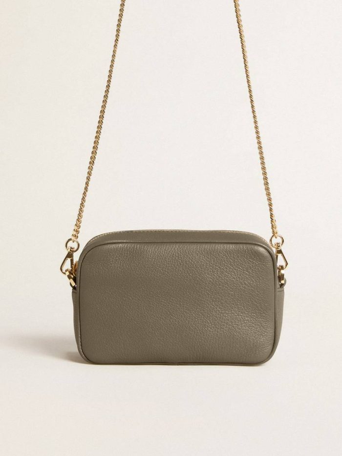 Women Crossbody Bags Golden Goose Mini Star Bag In Sage-Green Leather With Tone-On-Tone Star Sage Green