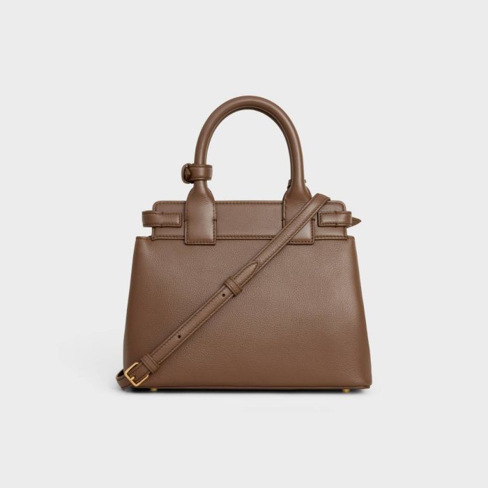 Women Glazed Brown Teen Celine Conti Bag In Supple Grained Calfskin Top-Handle Bags