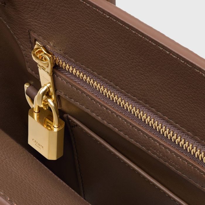 Women Glazed Brown Teen Celine Conti Bag In Supple Grained Calfskin Top-Handle Bags