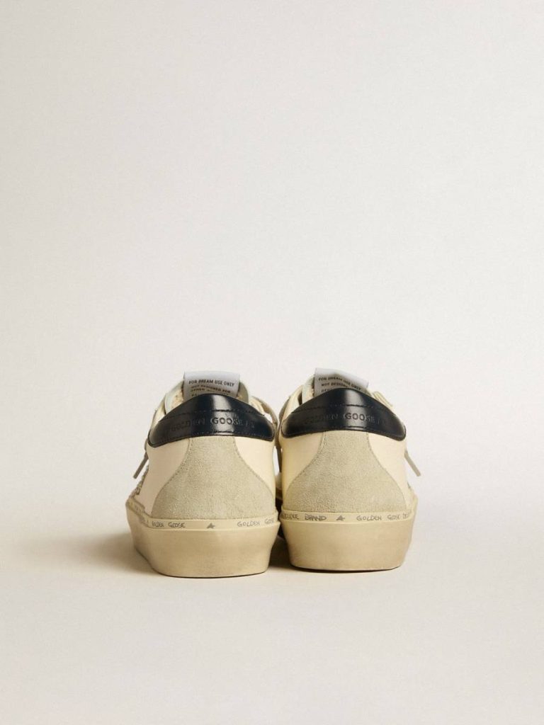 Women Golden Goose Hi Star In Nappa With Swarovski Crystal Star And Dark Blue Leather Heel Tab Hi Star